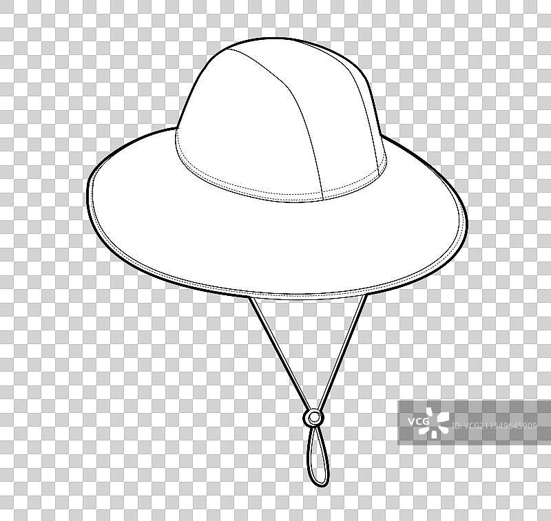 夏季带绳扣的花园帽图片素材