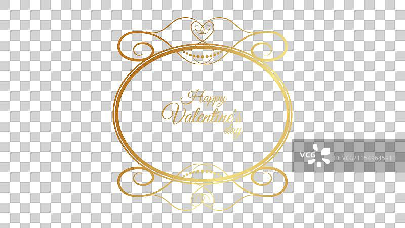 复古框架中的情人节文字图片素材