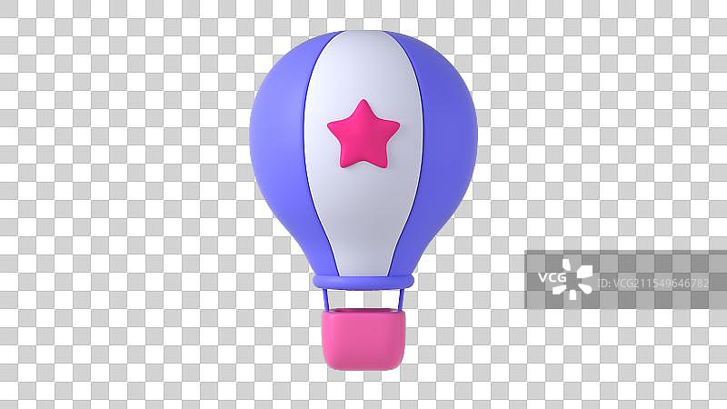 3D卡通热气球图片素材