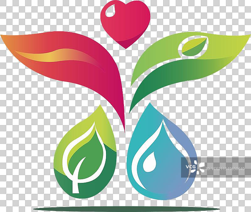 手握植物的标志设计，代表自然产品图片素材