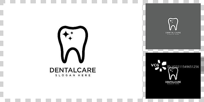 牙科护理标志线条风格图片素材