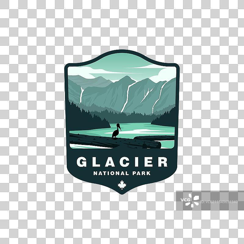 冰川国家公园补丁，带有美丽的图案图片素材