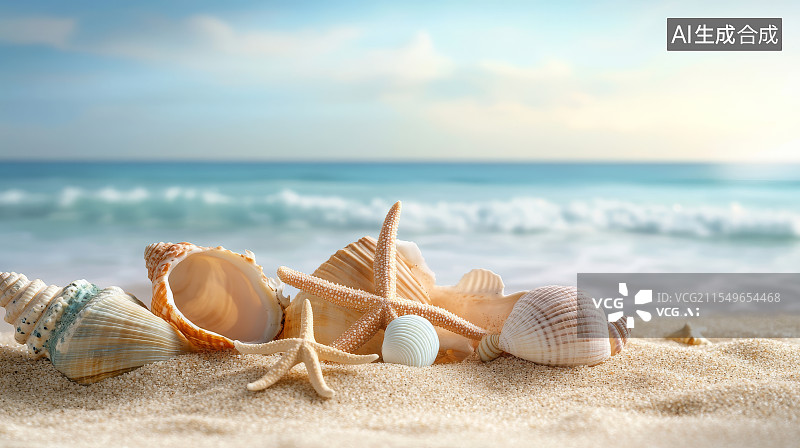 【AI数字艺术】沙滩海景图片素材