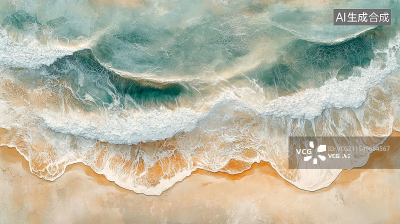 【AI数字艺术】沙滩海景图片素材