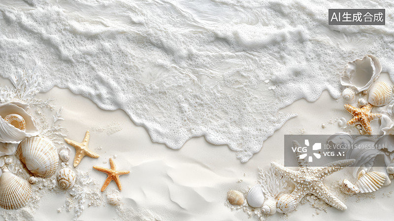 【AI数字艺术】沙滩海景图片素材