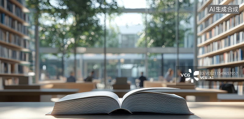 【AI数字艺术】图书馆里摆放的图书图片素材