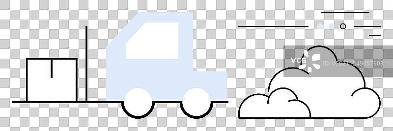 一辆装有大箱子的送货卡车在路上行驶图片素材