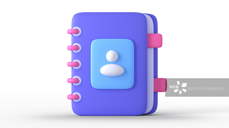 3d卡通风格通讯录图片素材