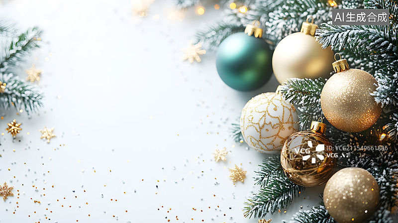 【AI数字艺术】AIGC：圣诞节装饰海报背景插图图片素材