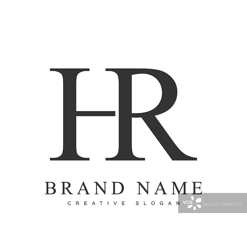 时尚的HR标志模板，字母H和图片素材