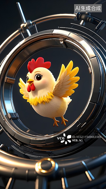 【AI数字艺术】未来科技感十二生肖鸡图片素材