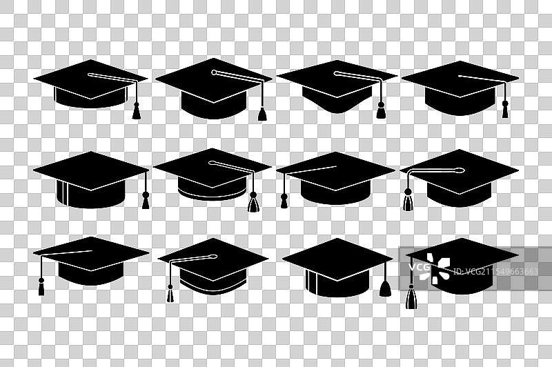 教育帽图标艺术剪影图片素材