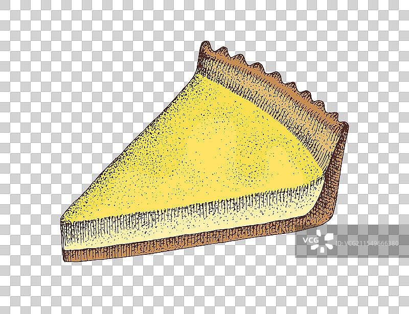 手绘柠檬挞切片图片素材