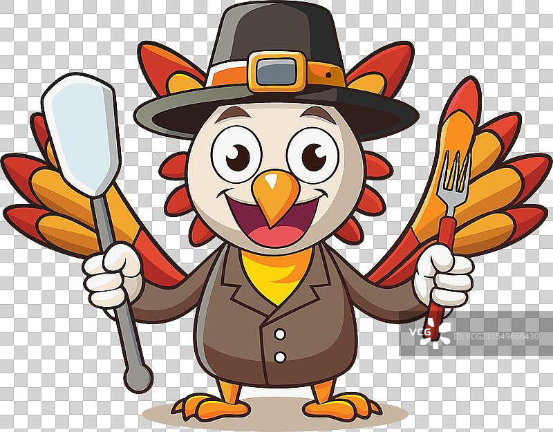 朝圣者火鸡准备上桌图片素材