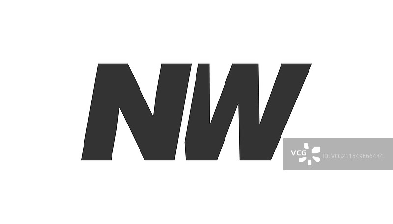 可编辑的NW科技字体logo，适用于企业使用图片素材