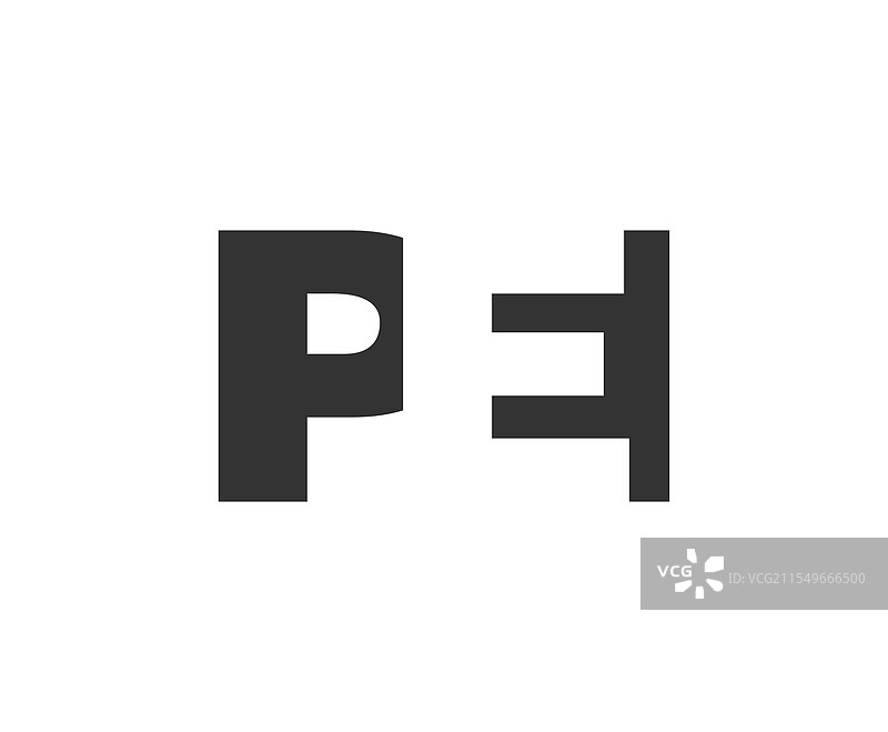 PEI标志设计，字母P、E、I采用粗体字。图片素材