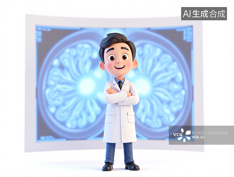 【AI数字艺术】中国医师节的医生职业3D插画图片素材