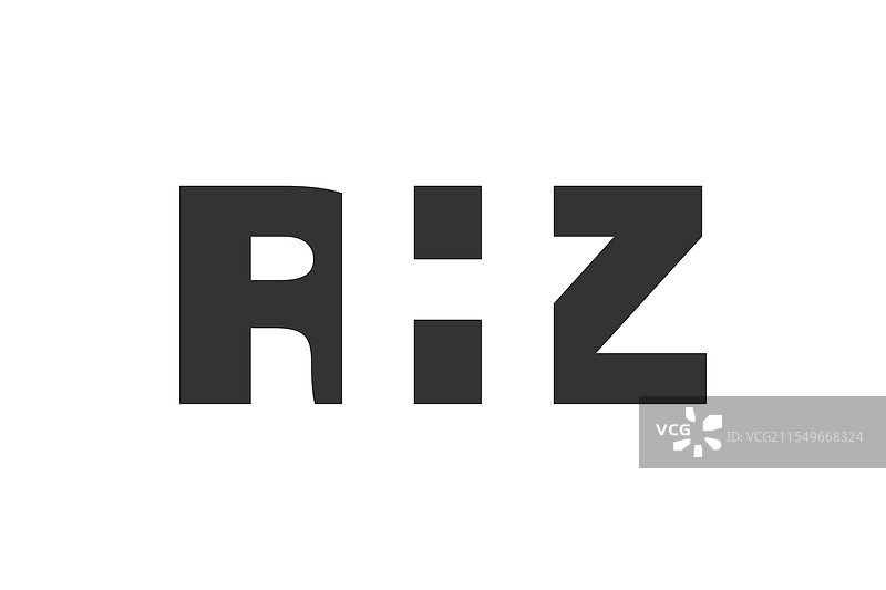 R H Z 字母标志设计，粗体字型图片素材