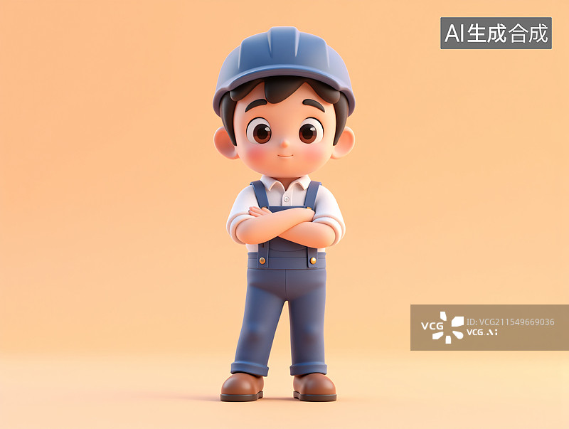 【AI数字艺术】时尚可爱女孩的三维卡通形象插画图片素材