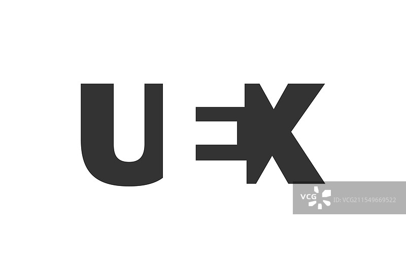 uex标志设计，字母u e x，粗体字型图片素材