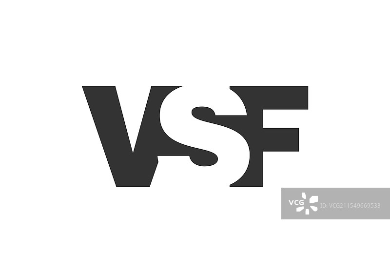 VSF标志设计，字母V、S、F采用粗体字。图片素材
