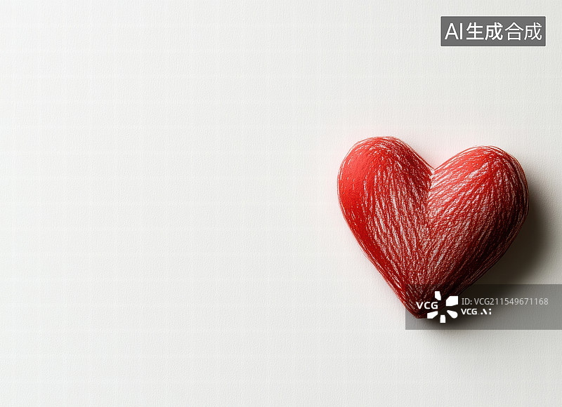 【AI数字艺术】彩色铅笔画爱心图片素材