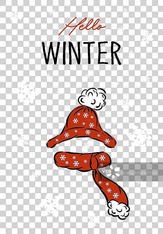 冬季问候卡片可爱设计图片素材