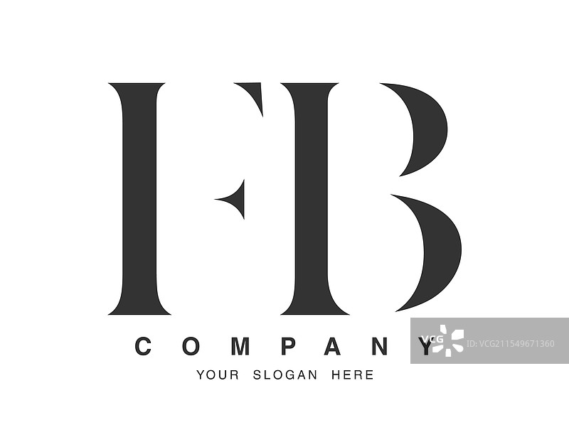 fb标志设计，字母f和b，衬线字体图片素材