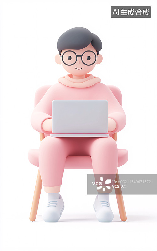 【AI数字艺术】3D渲染卡通白领劳动节互联网商业人物插图图片素材