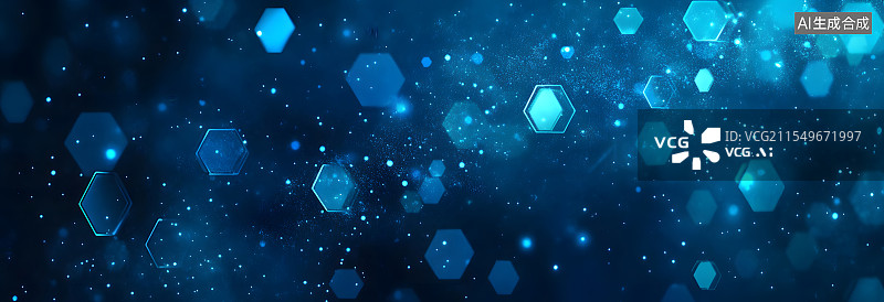 【AI数字艺术】蜂巢  设计 蓝色  分子图片素材