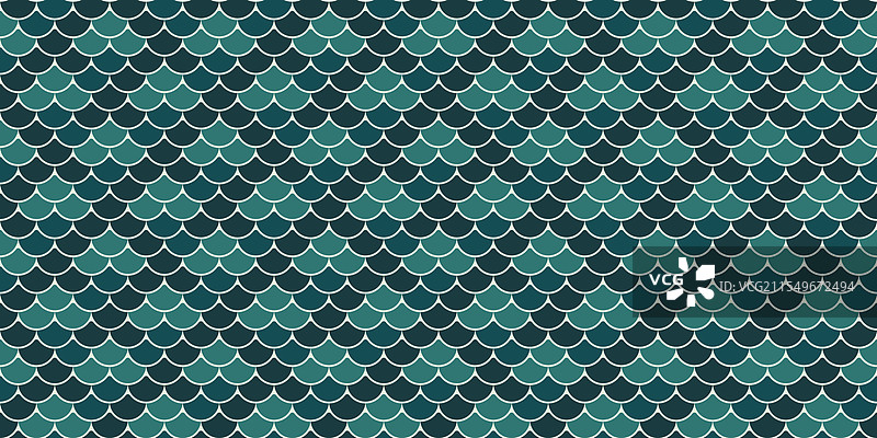 优雅的青色和深绿色鱼鳞图案图片素材