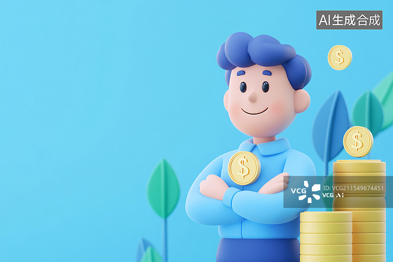 【AI数字艺术】金融投资股票增长三维渲染金融题材概念图片图片素材