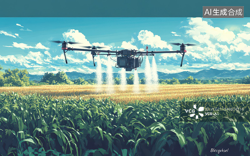 【AI数字艺术】无人机与农业生产低空经济图片素材