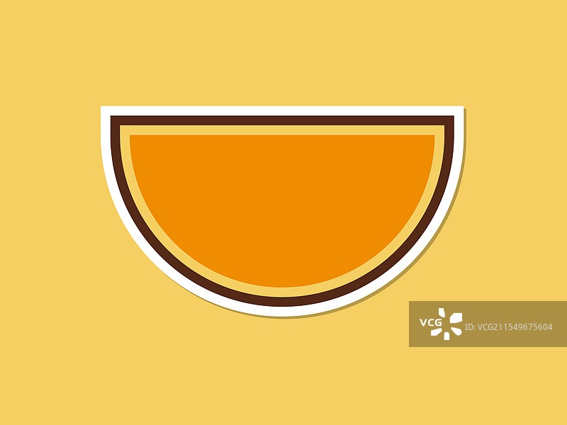 抽象复古半圆形贴纸图案扁平设计图片素材