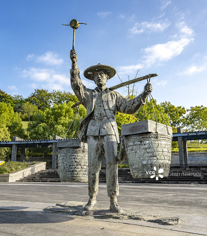 义乌鸡毛换糖雕像图片素材