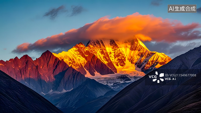 【AI数字艺术】金山日出胜景图片素材