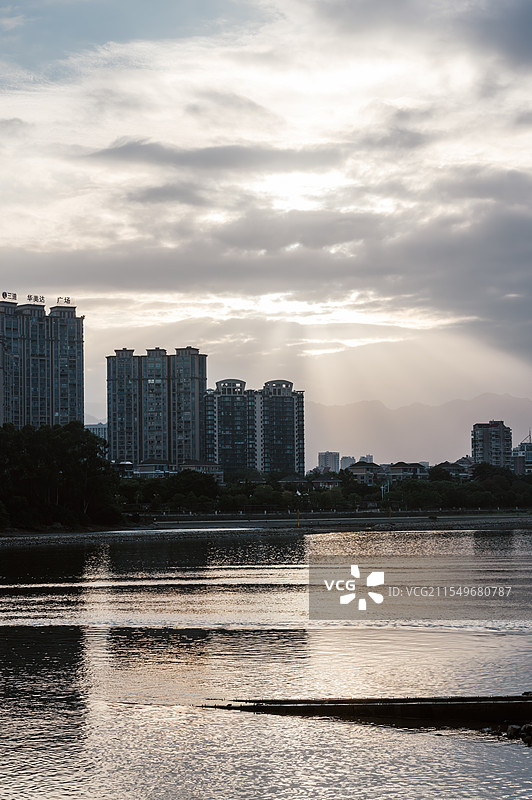 福州滨江公园栾树花开城市风光图片素材