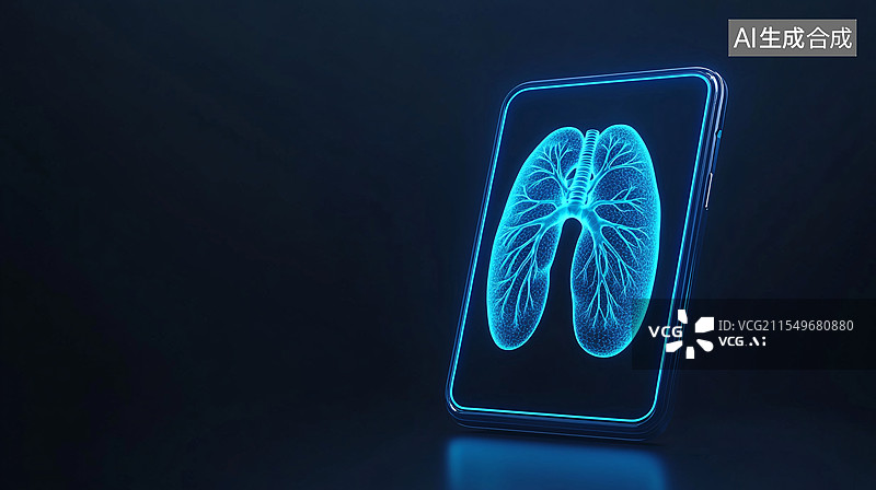 【AI数字艺术】手机肺部影像科技肺炎肺癌流行疾病健康背景图片素材