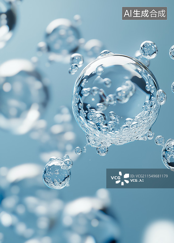 【AI数字艺术】晶莹剔透的水珠世界图片素材