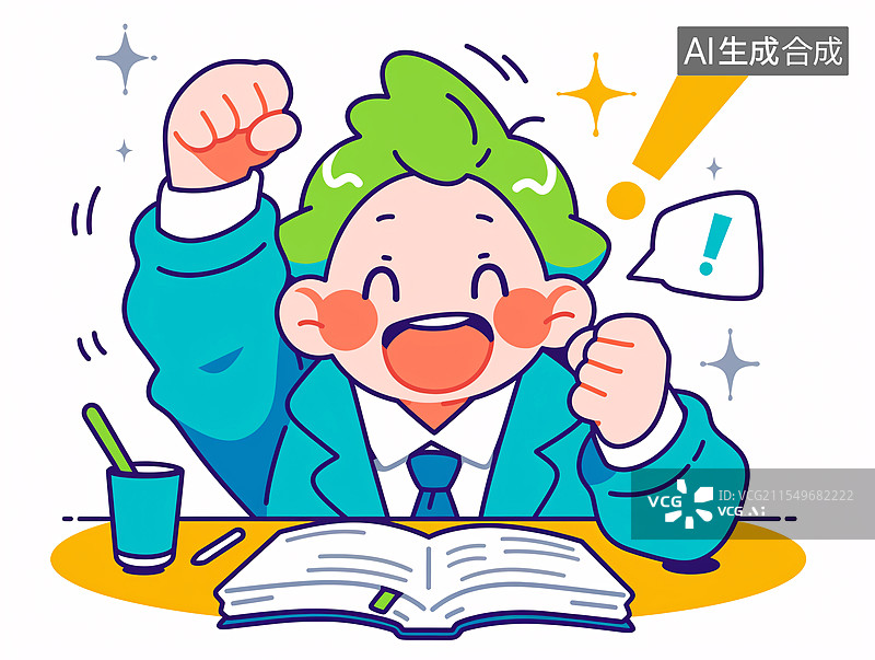 【AI数字艺术】高考加油学生考试考研答题冲刺教育概念插画图片素材
