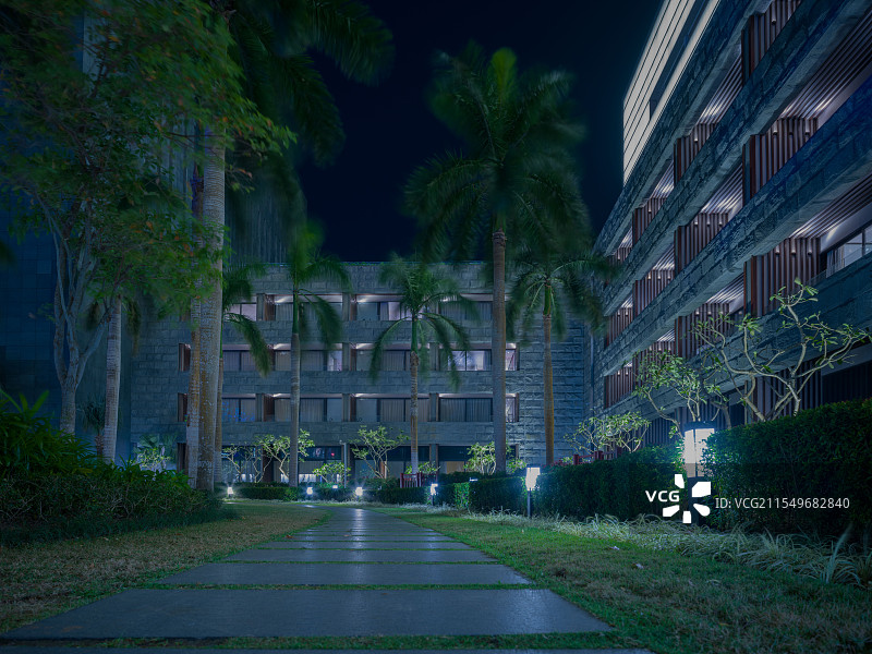 酒店夜间外景图片素材
