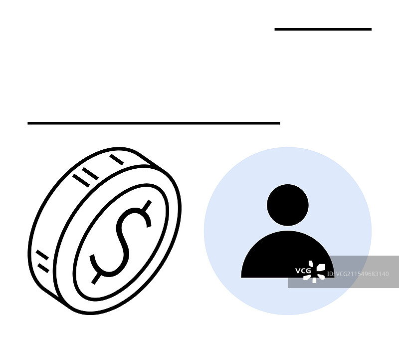 带有美元符号和用户图标的硬币图片素材