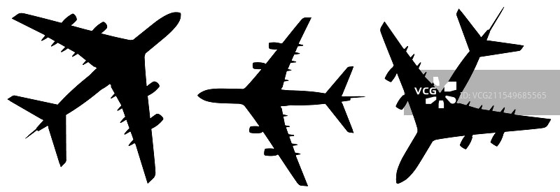 三架黑色飞机的概念组合图片素材