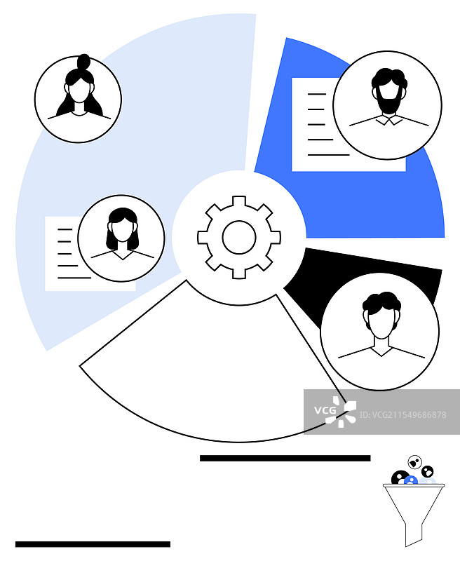 团队协作和工作流程设备漏斗与图片素材