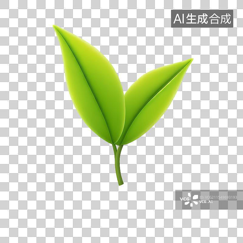 【AI数字艺术】国风手绘插画，茶叶，茶树，叶子，绿茶，春茶，茶道，茶文化免抠元素图片素材