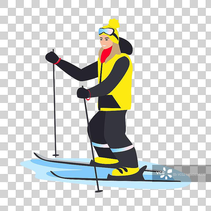 穿着滑雪服的女孩图片素材