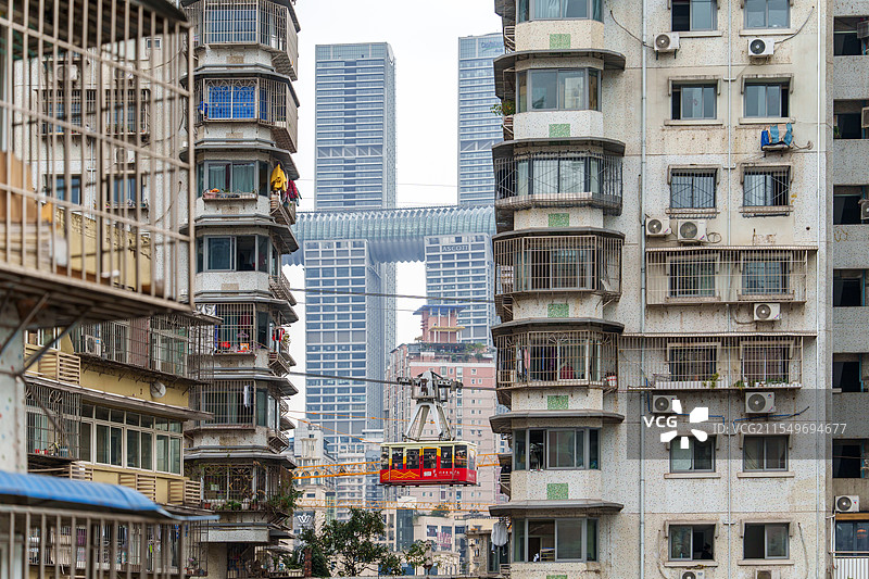 重庆长江索道及周边风景图片素材