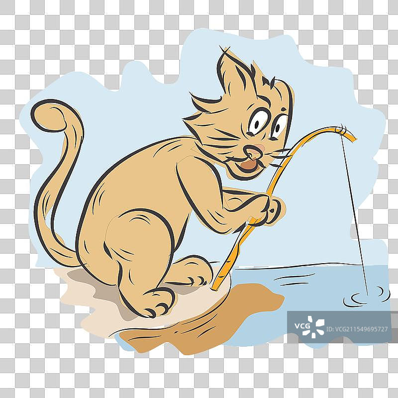 捕鱼猫图片素材