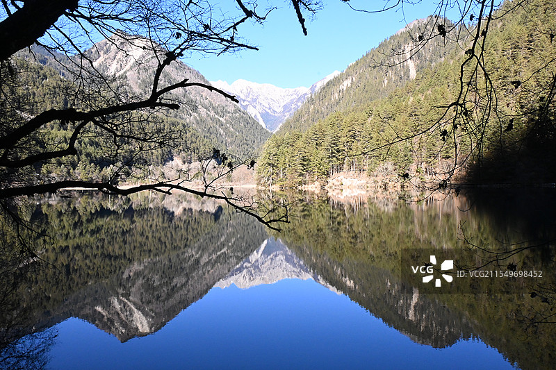 九寨沟镜海图片素材