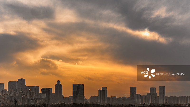 中和湿地公园日落晚霞图片素材